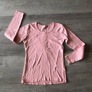 Pink Long Sleeve Crew Neck T-Shirt. Girls large